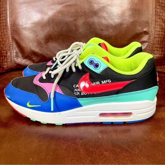 Nike Air Max Parachute Black Hyper Grape Sneakers Size 8.5 - Picture 1 of 14